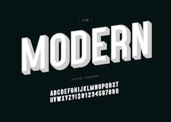 Векторная современная шрифт 3d жирная типография — стоковый вектор