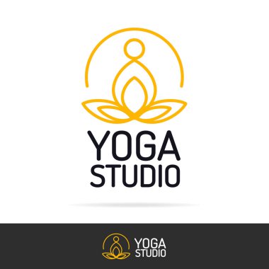 Vektör yoga studio logo koymak