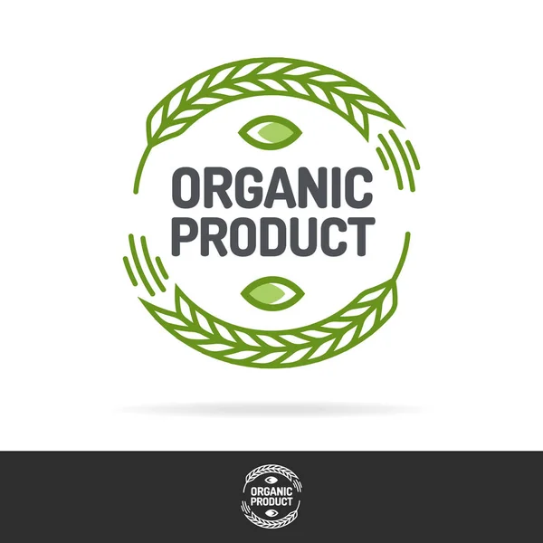 Organic product logo set color line style — Stock Vector