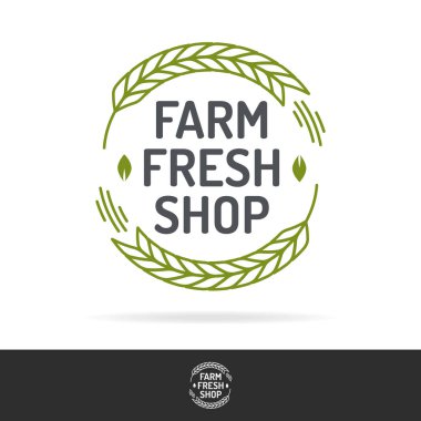 Vektör çiftlik taze dükkanı logo renk çizgi stilini ayarla