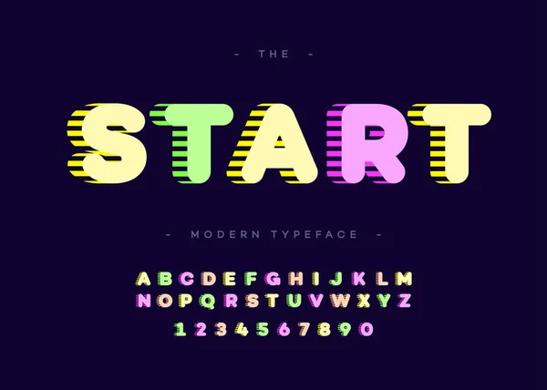 Vektor start 3d odvážný typografii barevné řez — Stockový vektor