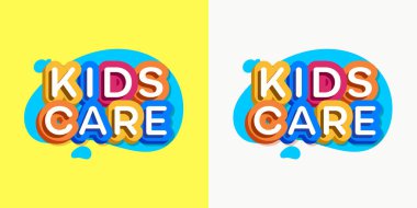 Logo karikatür renkli stil vektör çocuk bakımı