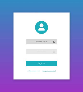 Vektör giriş formu sayfası şablonu