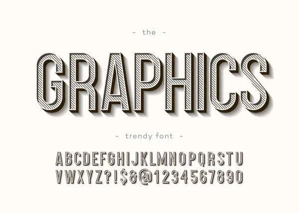 Vector graphics alphabet 3d bold modern typography — Stock Vector