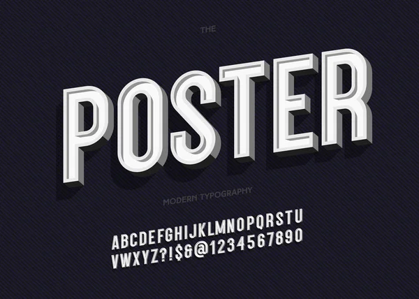 Vector negrita cartel alfabeto tipografía de moda — Vector de stock