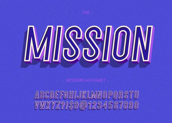 Alphabet de mission vectoriel gras typographie tendance — Image vectorielle