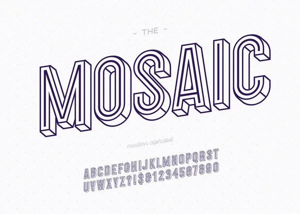 Vektor Tučné Mozaika Abeceda Moderní Typografie Sans Serif Styl Knihy — Stockový vektor