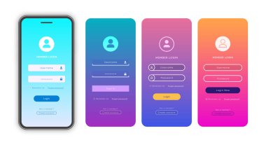 Vektör giriş formu sayfası şablonu trendy gradyan arka planı ayarla