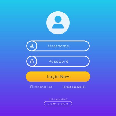 Oturum açma formu degrade trendy tarzı arka plan şablonu