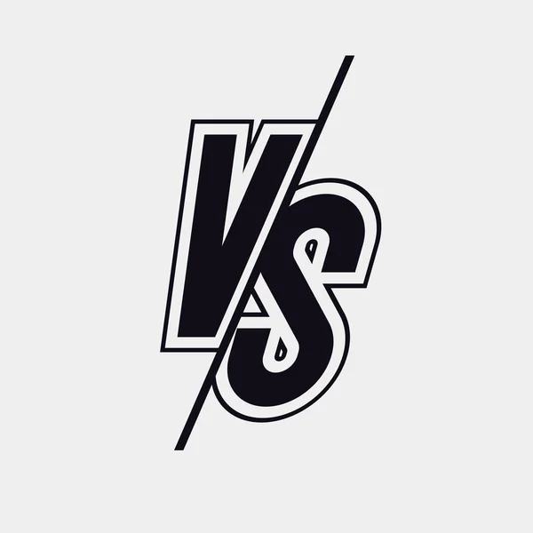 Vector versus signo de estilo moderno color negro — Vector de stock