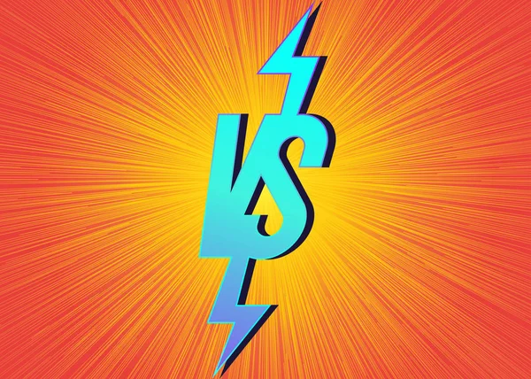 Bannière Versus avec vs signe sur fond lumineux orange — Image vectorielle