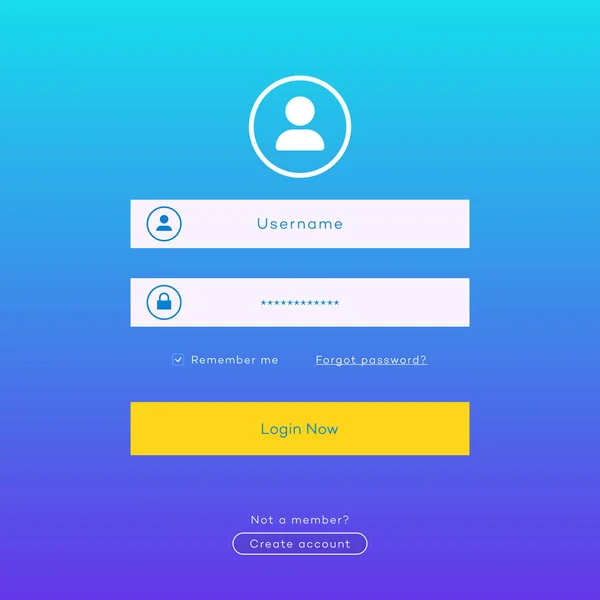 Login-Formular-Vorlage — Stockvektor