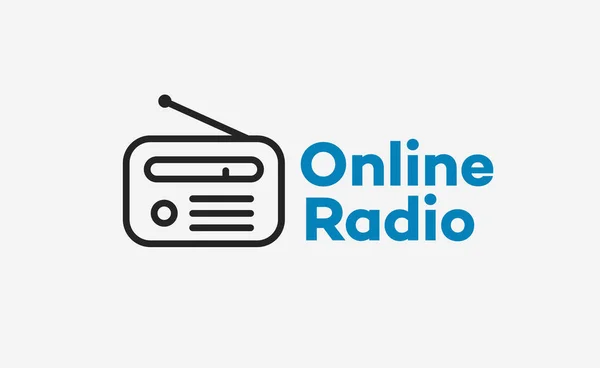 オンライン ラジオのベクトルのロゴ — ストックベクタ
