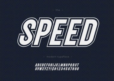 Vektör kalın hız alfabe modern tipografi