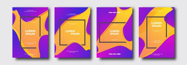Vector cover ontwerpsjabloon instellen vloeibare abstracte moderne gradient achtergrond — Stockvector