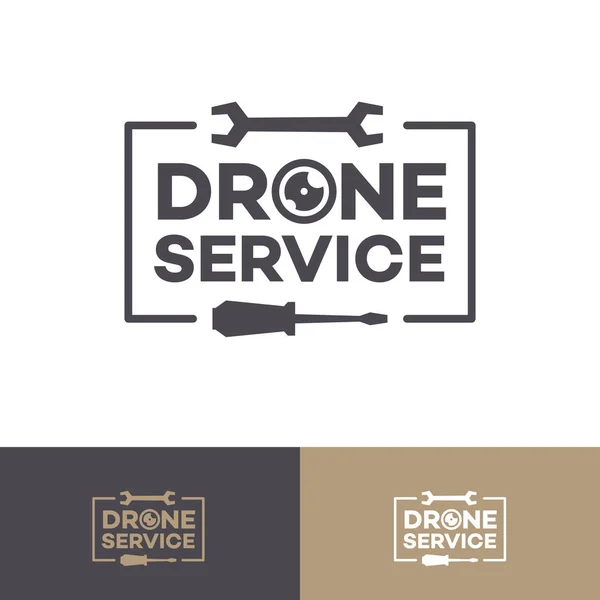 Conjunto de logotipo de serviço drone — Vetor de Stock