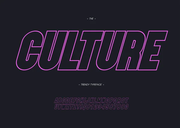 Polices Culturelles Vectorielles Audacieuses Typographie Moderne Pour Industrie Décoration Logo — Image vectorielle
