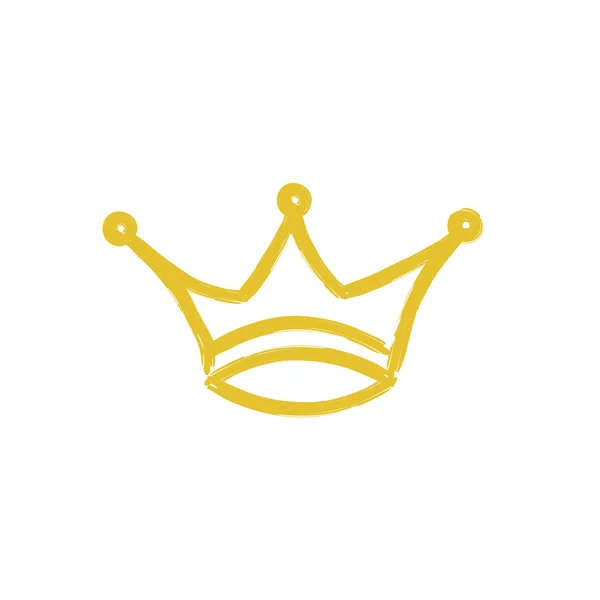 Ręka styl ikony złote korony ciągnione — Wektor stockowy
