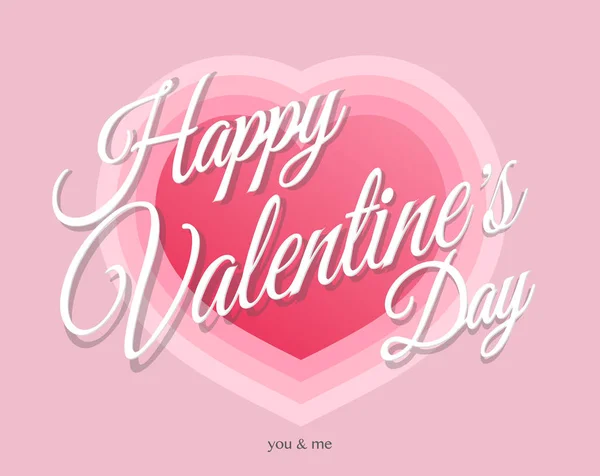 Valentines Day Banner Lettering Wish Heart Symbol Pink Background Promotion — Stock Vector