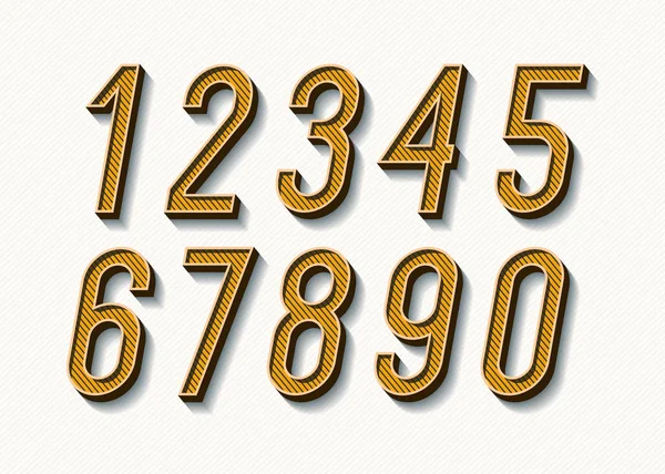 Numbers set bold trendy typography — Stock Vector