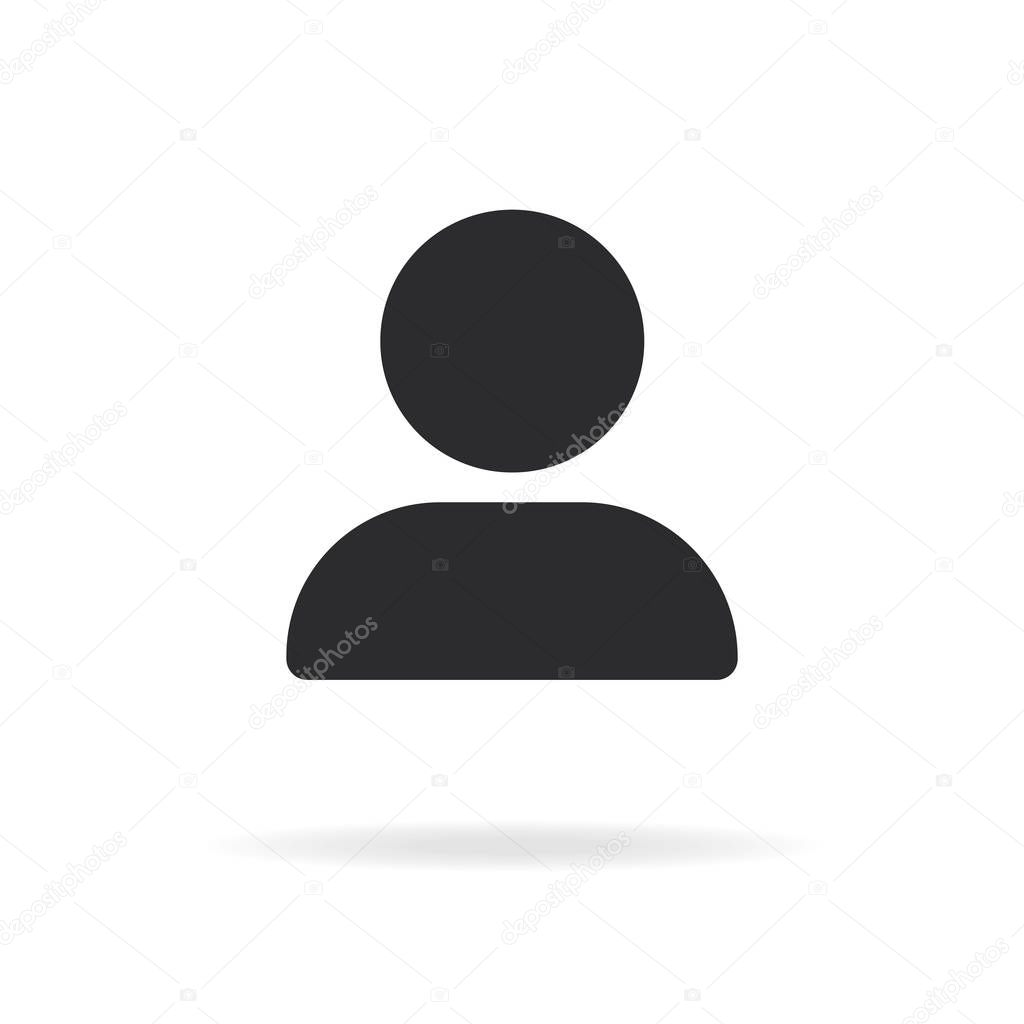 User icon flat style isolated on white background