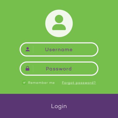 Basit oturum açma sayfası formu modern düz stil