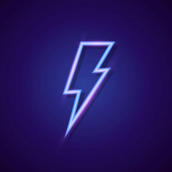 Vector energie lightning bolt logo neon stijl — Stockvector
