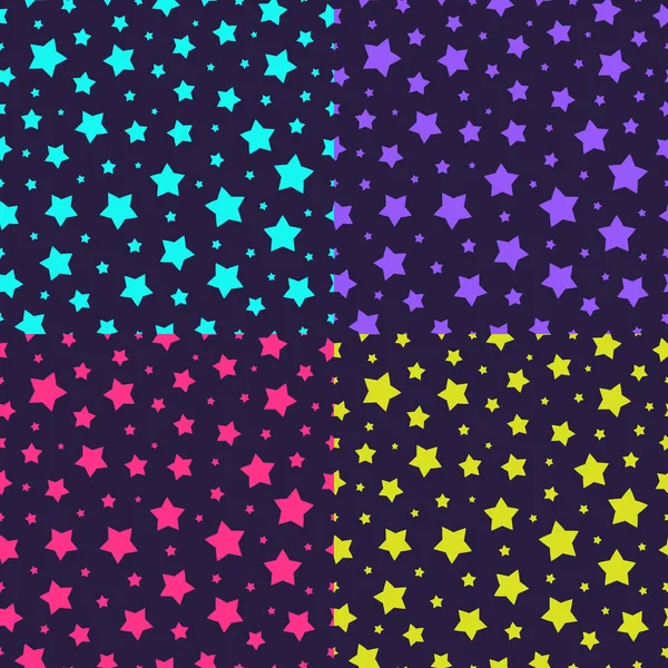 Modèle sans couture étoile vectorielle définir différentes couleurs — Image vectorielle