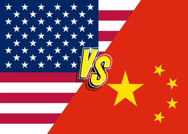 Obchodní válka koncepce Usa vs. Čína — Stockový vektor