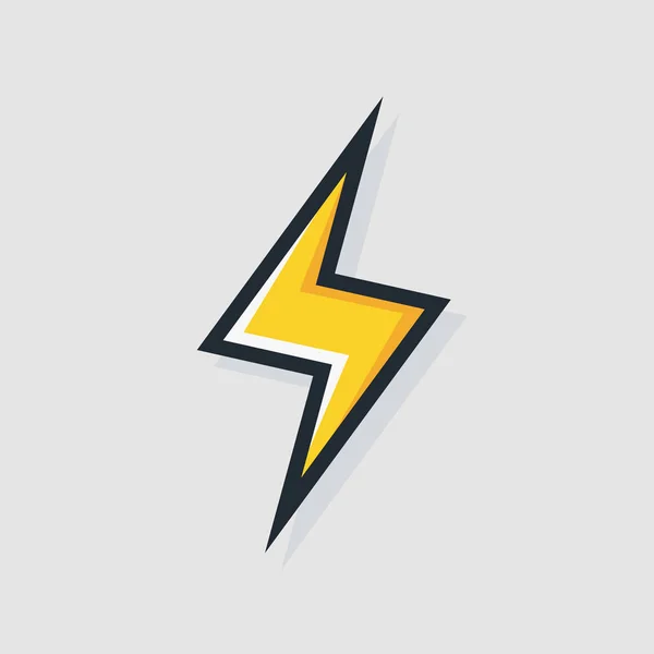 Vector yellow electric lightning bold icon — Stock Vector