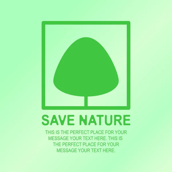 Guardar la bandera de la naturaleza con el árbol para la empresa de ecología — Vector de stock
