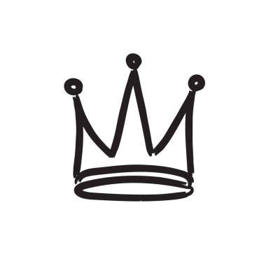 Vektör taç simgesi el çizili stil