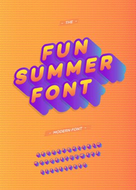 Eğlenceli yaz yazı tipi 3d kalın stil