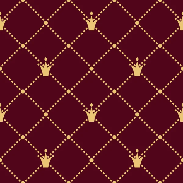 Vecteur couronne de luxe motif sans couture — Image vectorielle