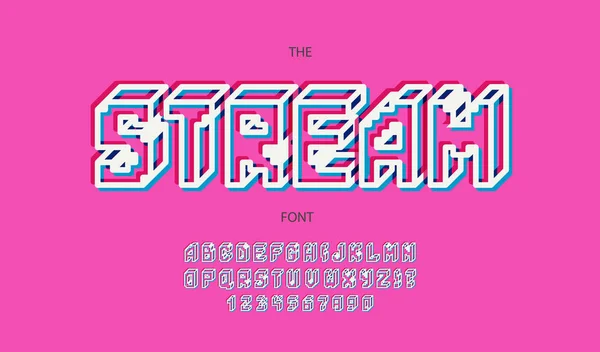Czcionka wektorowa 3d bold style modern typography — Wektor stockowy
