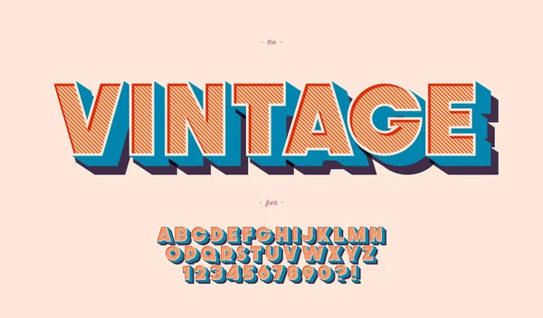 Caratteri colorati vintage vettoriale — Vettoriale Stock