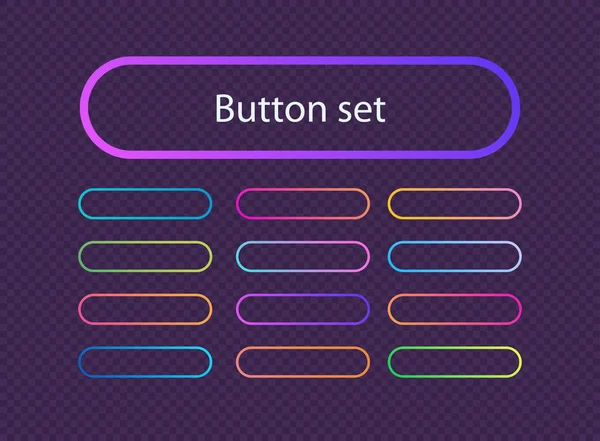 Vektör düğmesi degrade çizgi stili kümesi — Stok Vektör