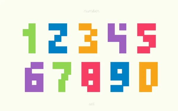 Vector number set bold style modern typography — Stock Vector