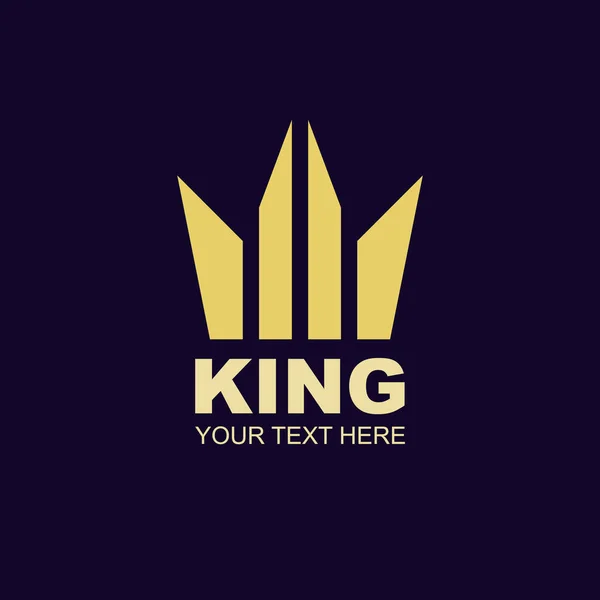 Koning kroon logotype goud stijl voor schoonheid en mode ontwerp — Stockvector