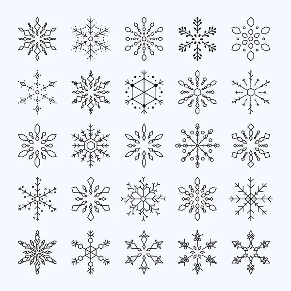 Ensemble de flocon de neige de Noël vecteur — Image vectorielle