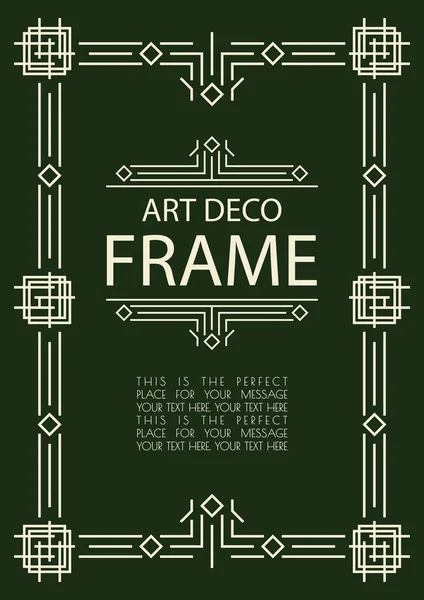 Art deco vector frame sjabloon — Stockvector