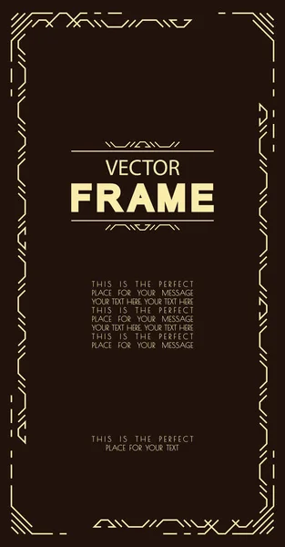 Gaya garis template frame vektor - Stok Vektor