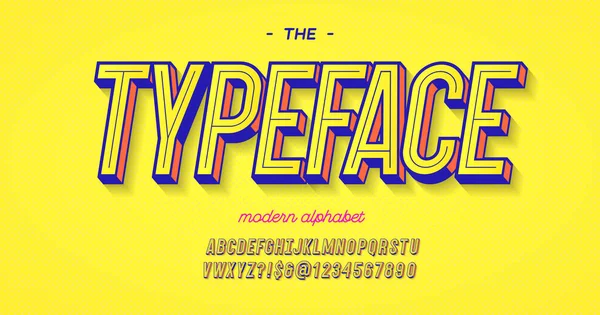 Vektorový 3D tučný písmo moderní typografie — Stockový vektor