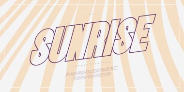 Şenlik yaz partisi için gündoğumu yazı tipi cesur bir tarz