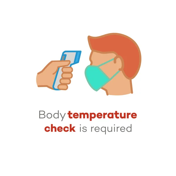 Векторная проверка температуры тела — стоковый вектор