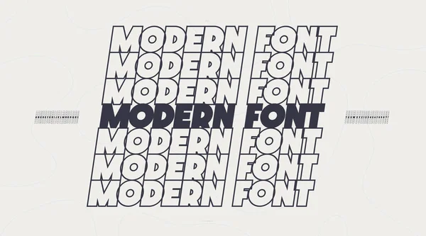 Gaya baris fonta modern vektor - Stok Vektor