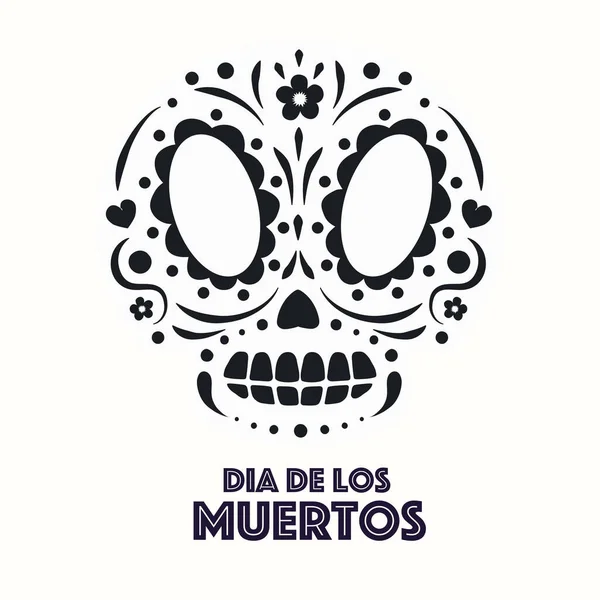 Dia de los Muertos 설탕 해골 — 스톡 벡터