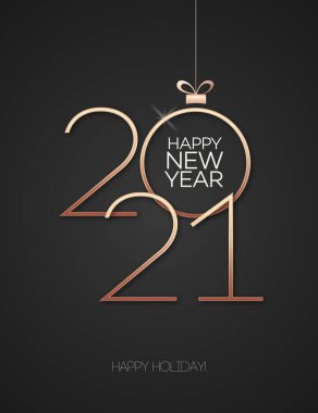 Mutlu yıllar 2021 tebrik kartı.