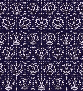 Vector dia de los muertos şeker kafatası deseni