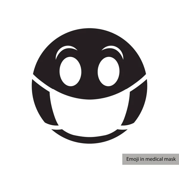 Emoji w ikonie maski medycznej — Wektor stockowy